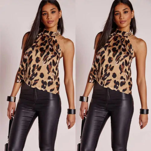 Women Blouses Sexy Leopard Print Ladies Shirts