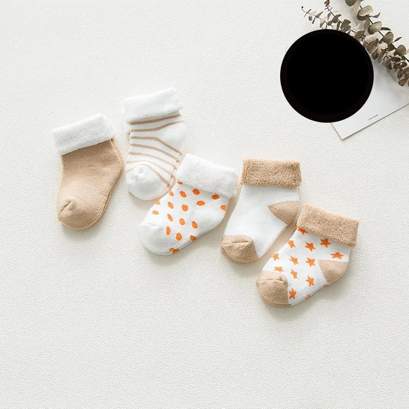 5 Pairs High Quality Cartoon Newborn Socks