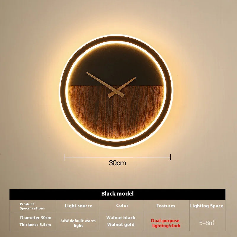 Luxurious Bedside Lamp with Clock