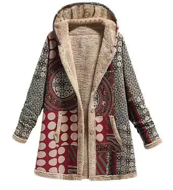 Winter Retro Hooded Cashmere Jacket for Women