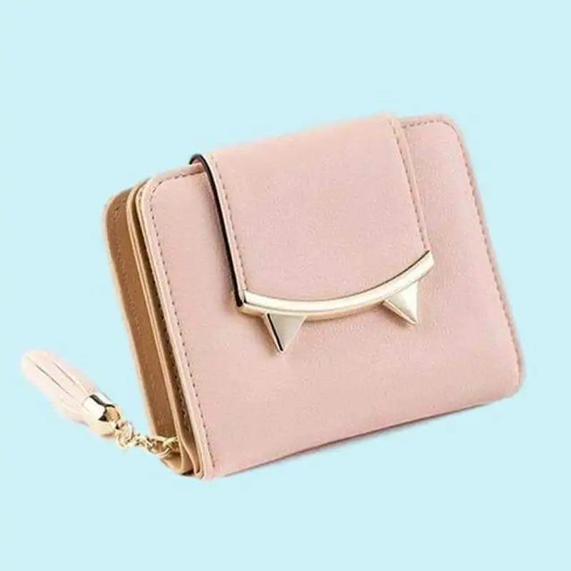 Cute Cat Ears Leather Vintage Tassel Women Wallet