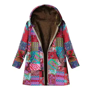 Winter Retro Hooded Cashmere Jacket for Women