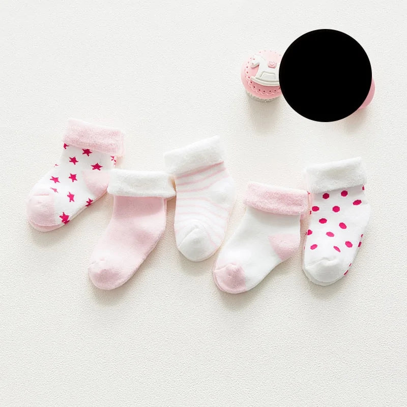 5 Pairs High Quality Cartoon Newborn Socks