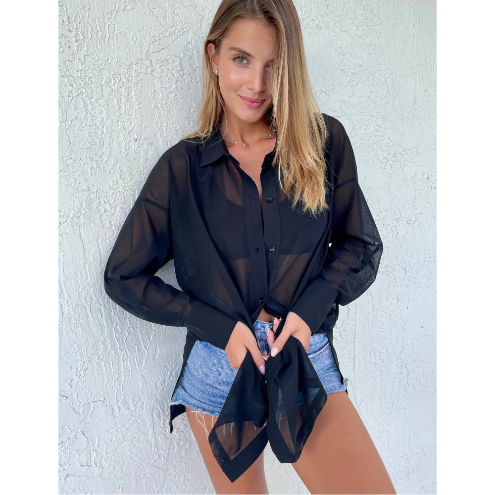 Oversized Mesh Shirt For Women