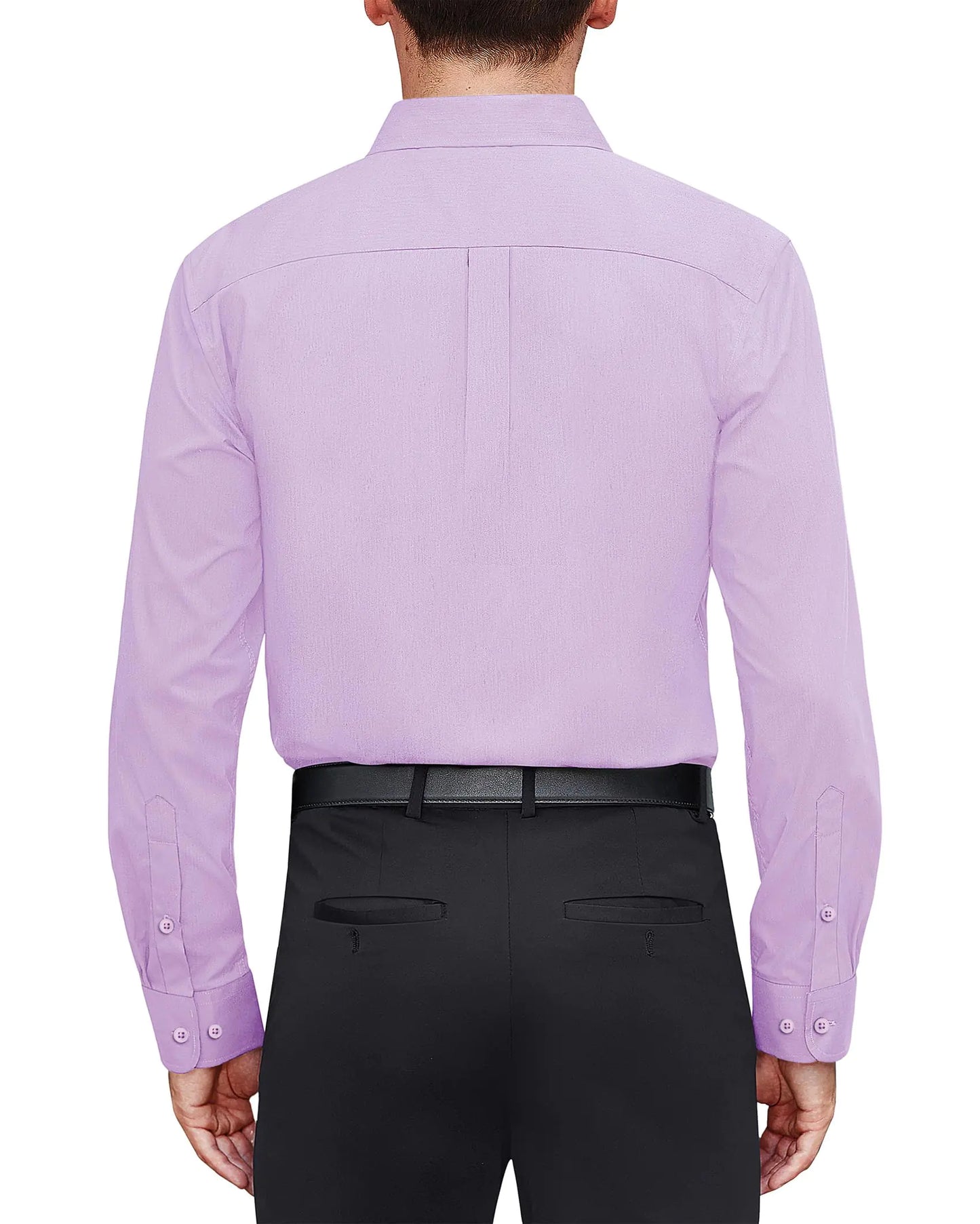 J.VER Men's Dress Shirts Stretch Stain Shield Long Sleeve Solid Formal Shirt Business Casual Button Down Shirts XX-Large Light Purple