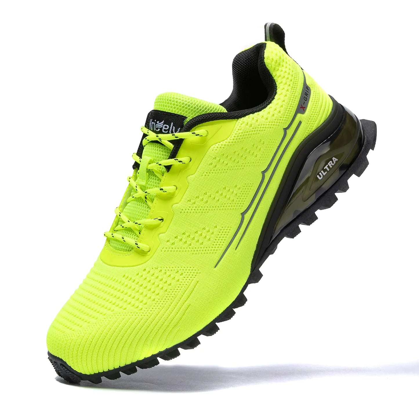 Kricely Herren Trailrunning-Schuhe, modische Walking- und Wander-Sneaker für Männer, Tennis- und Cross-Trainingsschuhe, Outdoor-Sneaker, lässige Workout-Schuhe für Herren, Größe 43, fluoreszierendes Grün