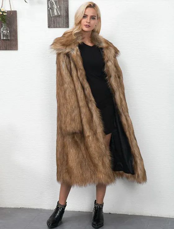 Luxe Long Fur Coat for Women