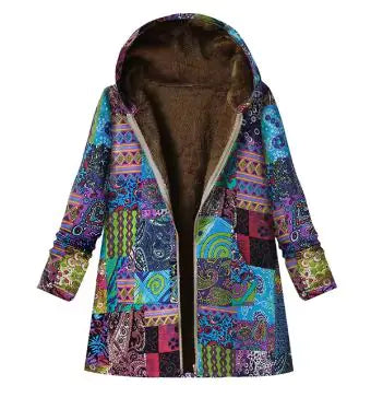 Winter Retro Hooded Cashmere Jacket for Women