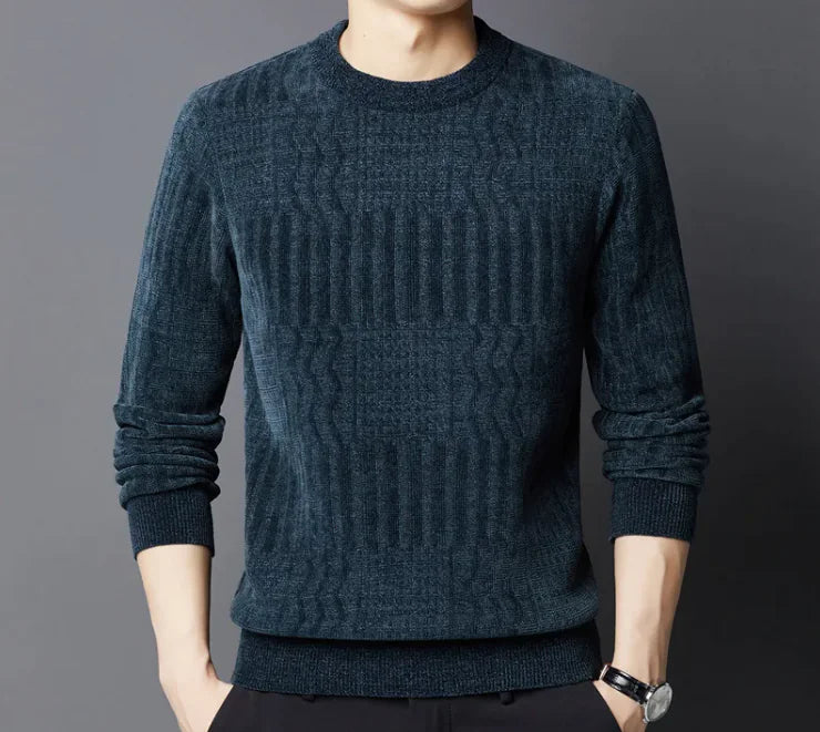 Crew Neck Casual Jacquard Sweater