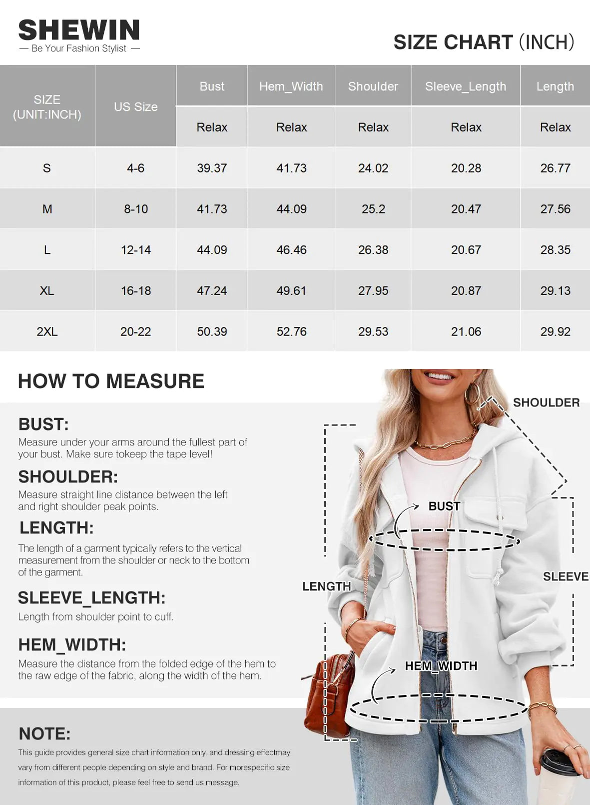 SHEWIN Jackets for Women Casual Long Sleeve Drawstring Fuzzy Sherpa Hooded Zip Up Jacket Coats With Pockets White Medium