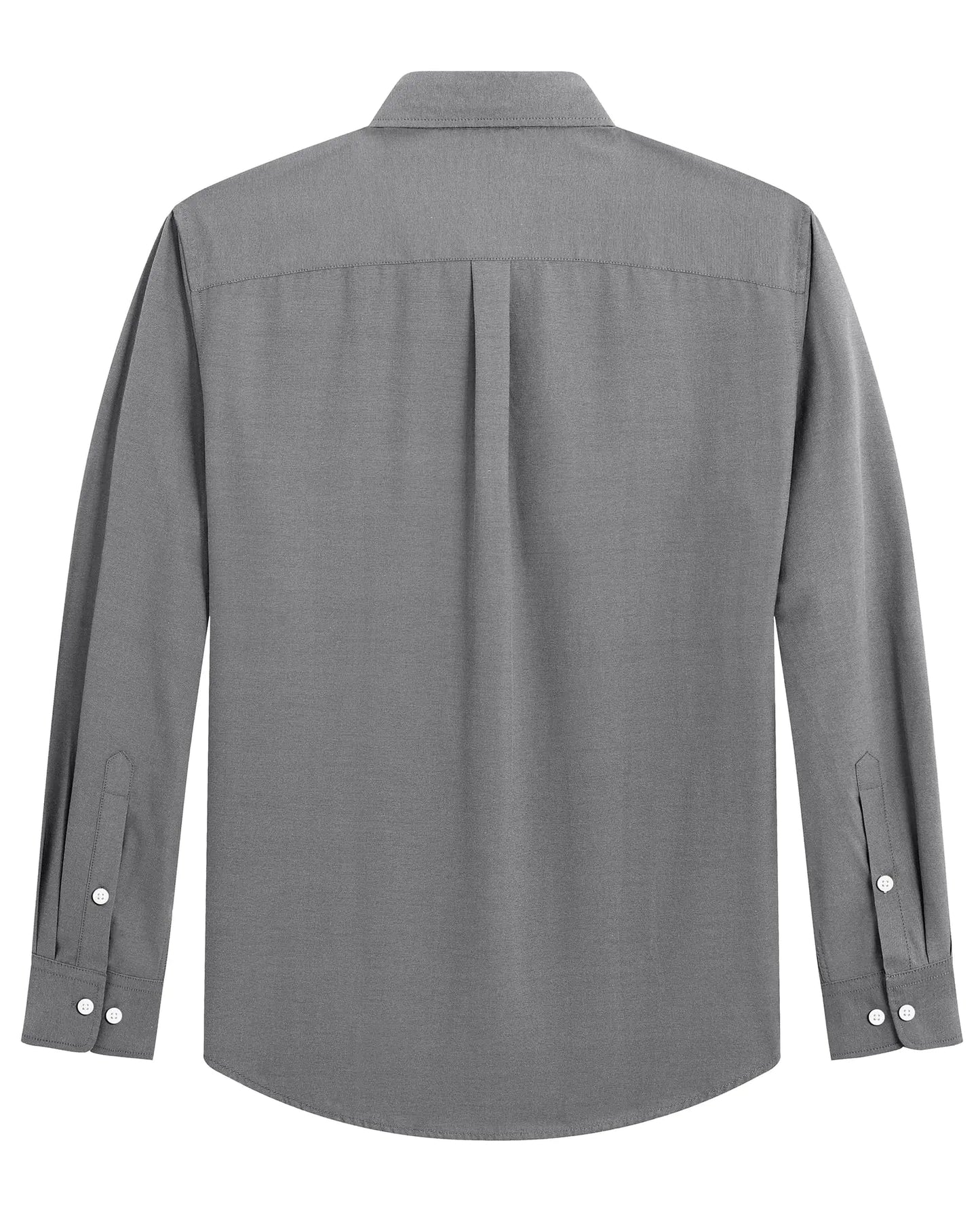 J.VER Men's Oxford Shirt Solid Casual Button Down Collar Shirts Long Sleeve Dress Shirts with Pocket Medium Charcoal Grey