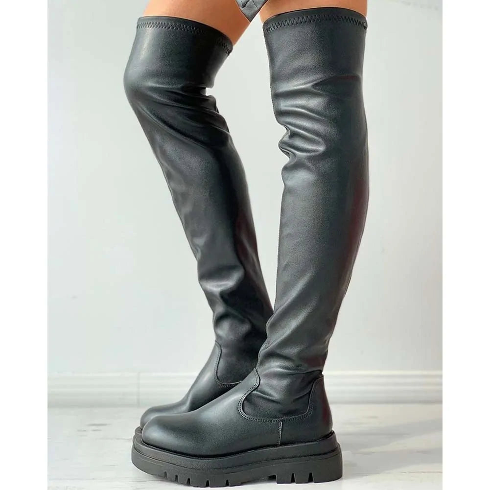 Overknee-Stiefel mit Plateausohle für Damen